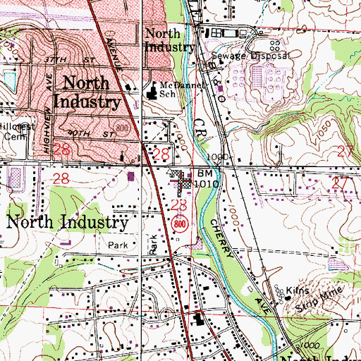 Topographic Map of Canton South High School, OH
