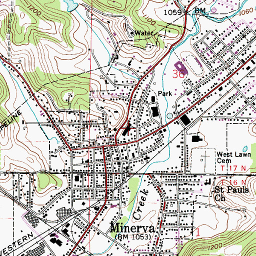 Topographic Map of Francis Haven Middle School, OH