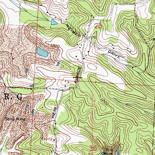 Topographic Map of Mohawk School (historical), OH