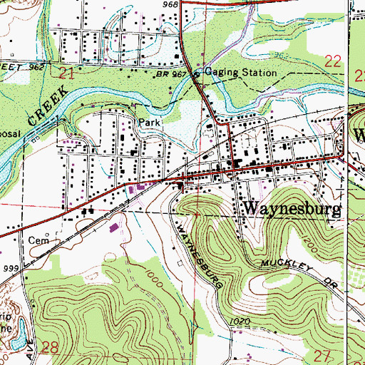 Topographic Map of Waynesburg Elementary School, OH