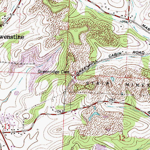 Topographic Map of Green Ridge School (historical), OH