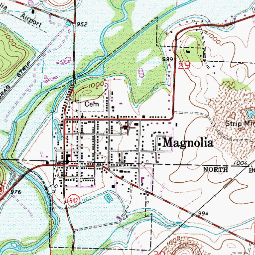 Topographic Map of Magnolia Elementary School, OH