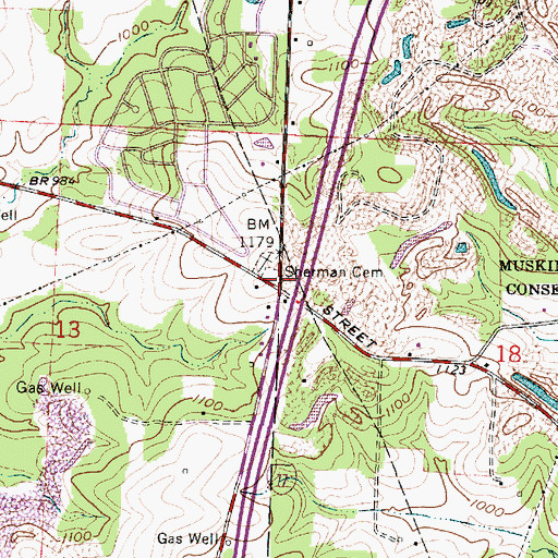 Topographic Map of Salem Church (historical), OH