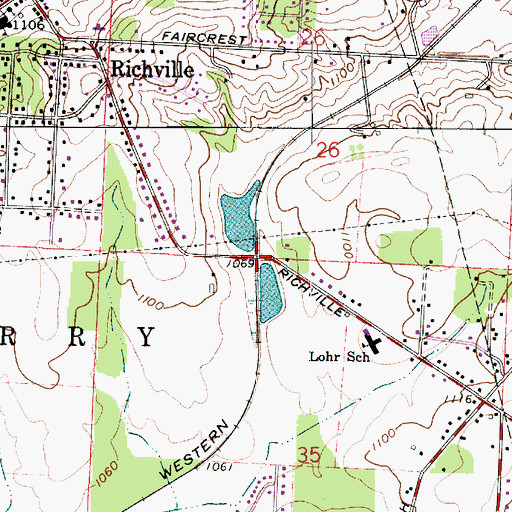 Topographic Map of Richville Station (historical), OH