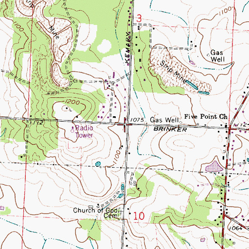 Topographic Map of Mount Pleasant School (historical), OH