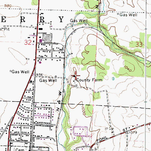 Topographic Map of Stark County Farm, OH