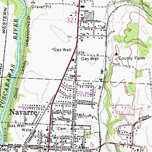 Topographic Map of Tarrymore, OH