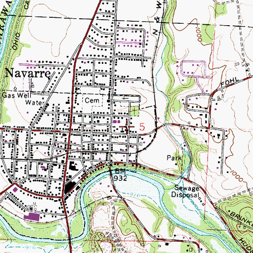 Topographic Map of Saint Clements School, OH