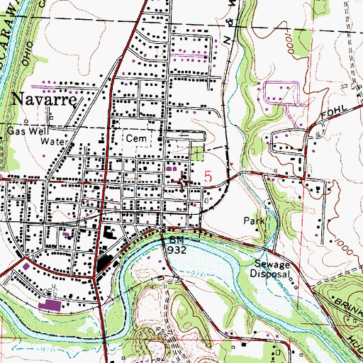 Topographic Map of Saint Clements Catholic Church, OH