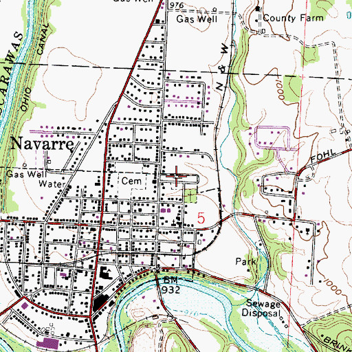 Topographic Map of Saint Clements Cemetery, OH