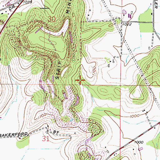 Topographic Map of Helms School (historical), OH
