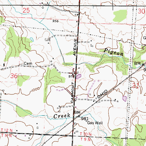 Topographic Map of Brush College (historical), OH