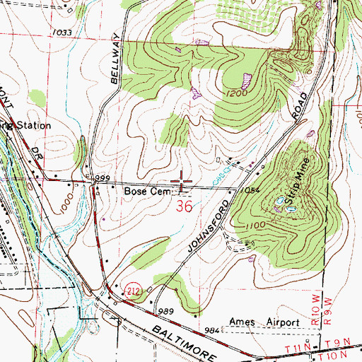 Topographic Map of Bose Chapel (historical), OH