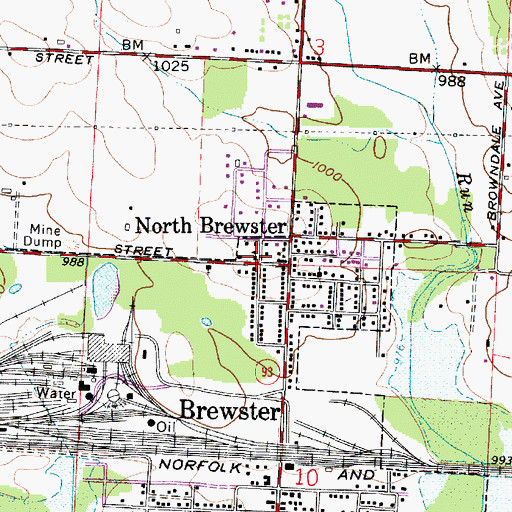 Topographic Map of North Brewster School, OH