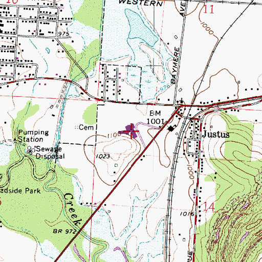 Topographic Map of Fairless High School, OH