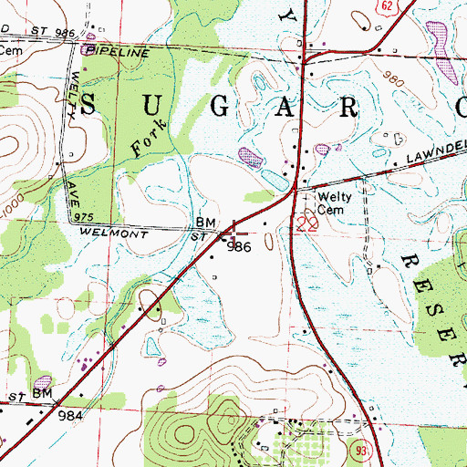 Topographic Map of Central School (historical), OH