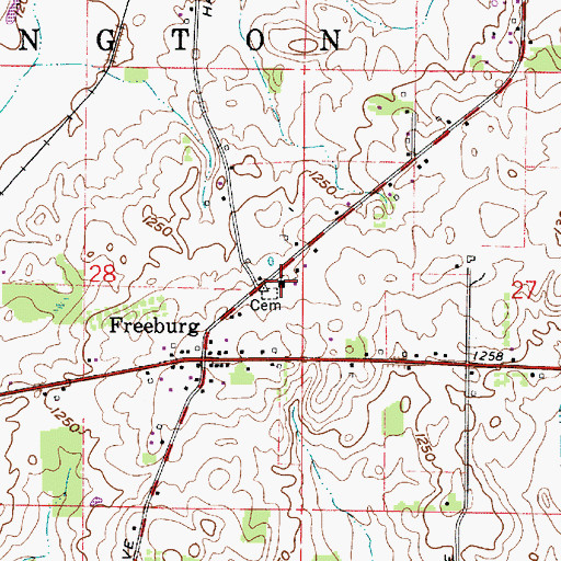 Topographic Map of Roose Methodist Church (historical), OH