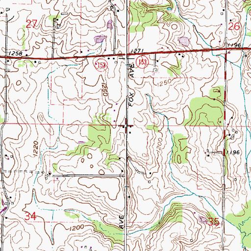 Topographic Map of Fox School (historical), OH