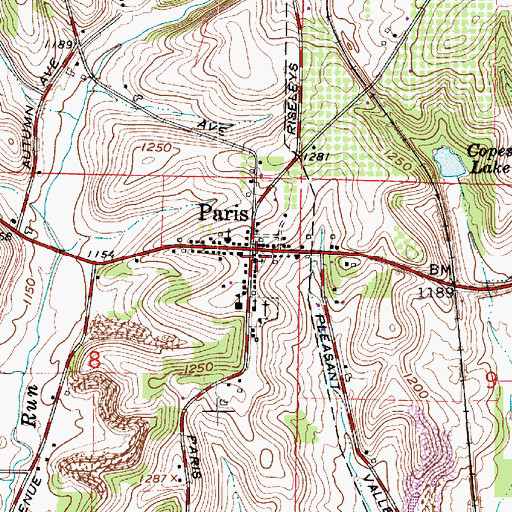 Topographic Map of Embury Chapel Methodist Church, OH
