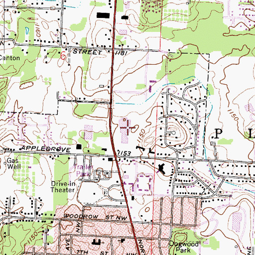 Topographic Map of Dogwood Center Shopping Center, OH