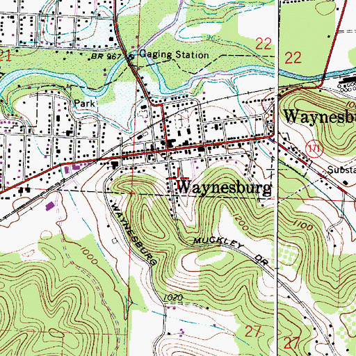 Topographic Map of Waynesburg United Methodist Church, OH