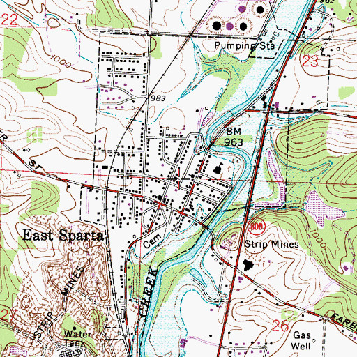 Topographic Map of East Sparta United Methodist Church, OH