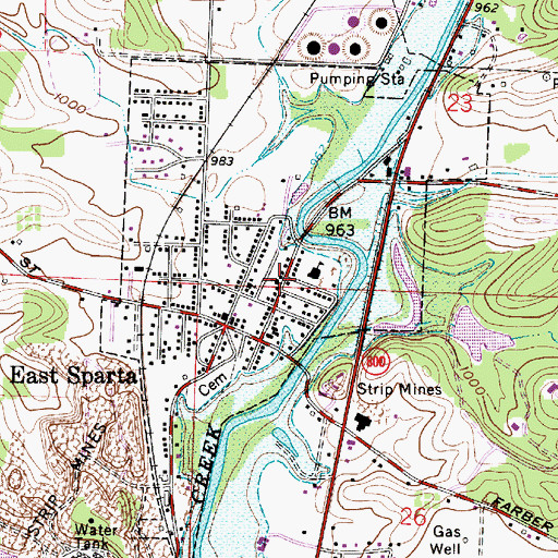 Topographic Map of East Sparta Christian Church, OH