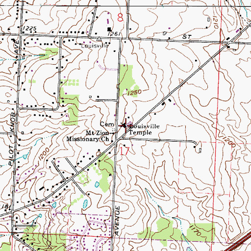 Topographic Map of Louisville Baptist Temple, OH