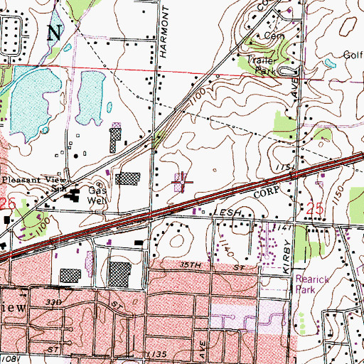 Topographic Map of Carousel Plaza Shopping Center, OH