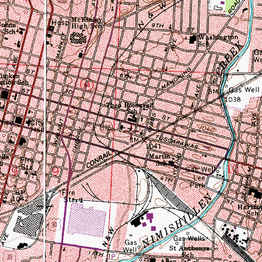 Topographic Map of First Lutheran Church, OH