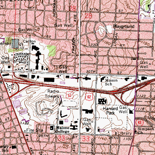 Topographic Map of First Church of the Nazarene, OH