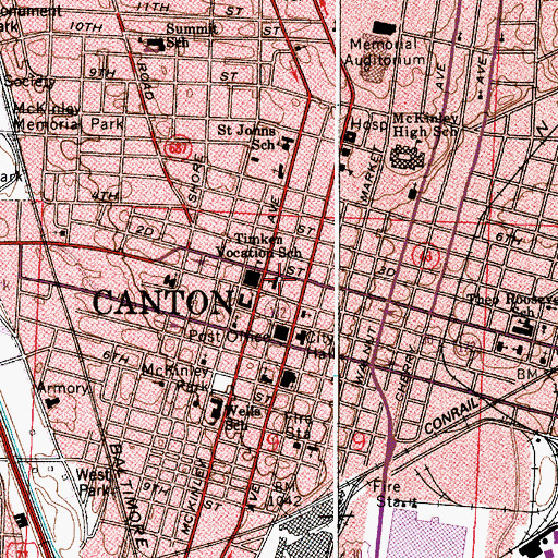 Topographic Map of Trinity Lutheran Church, OH