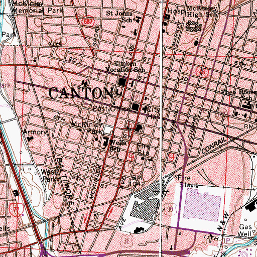 Topographic Map of Saint Pauls Episcopal Church, OH