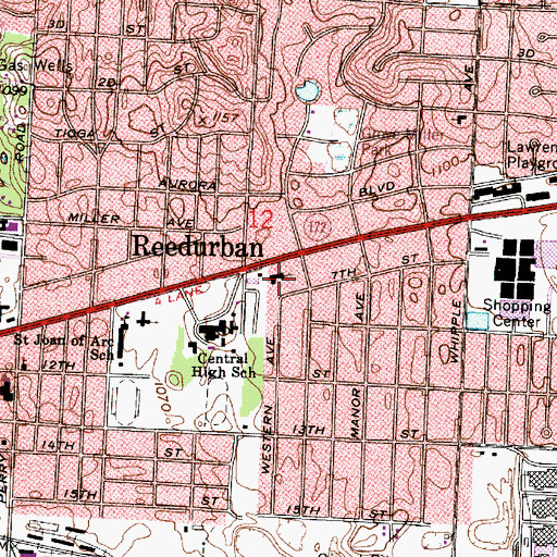 Topographic Map of Central Baptist Church, OH