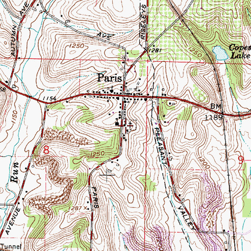 Topographic Map of Israel Evangelical Lutheran Church, OH