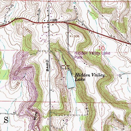 Topographic Map of Hidden Valley Lake Park, OH