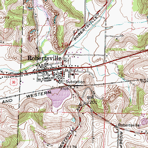 Topographic Map of Robertsville Elementary School, OH