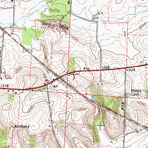 Topographic Map of Central School (historical), OH