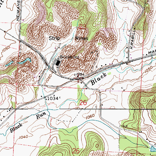 Topographic Map of Mapleton Station (historical), OH
