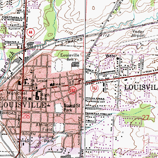 Topographic Map of Louisville United Brethren Church, OH