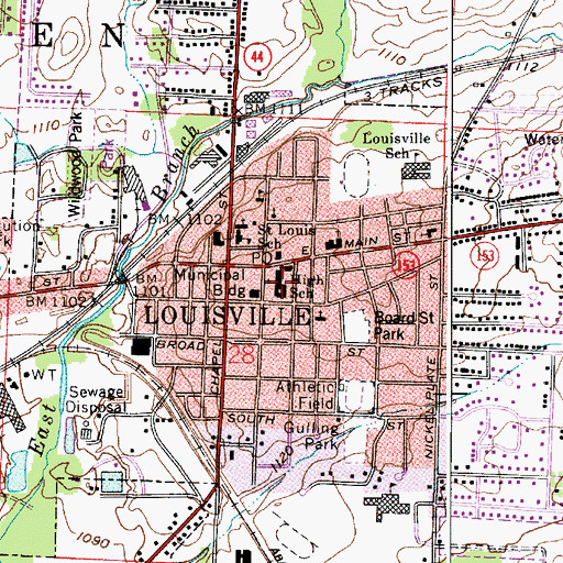 Topographic Map of Louisville Junior High School, OH