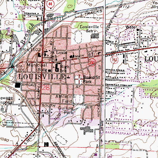Topographic Map of Board Street Park, OH