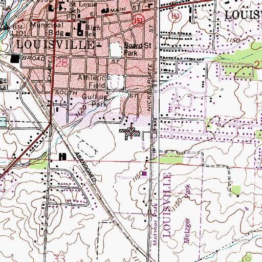Topographic Map of Louisville High School, OH