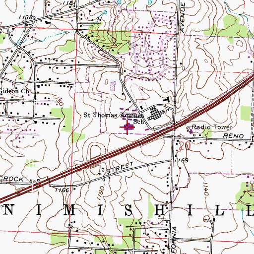 Topographic Map of Eastgate School, OH