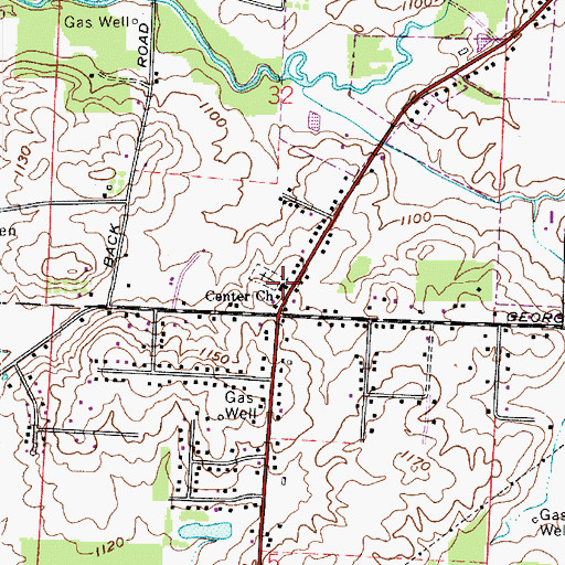 Topographic Map of Center Church of the Brethren, OH
