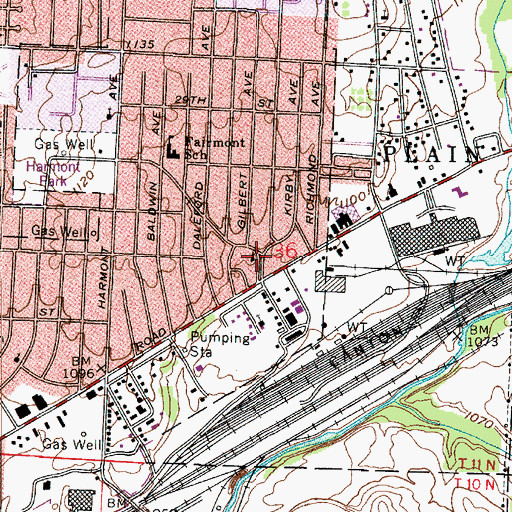 Topographic Map of Fairmount Park United Presbyterian Church, OH