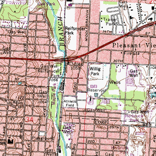 Topographic Map of Trump, OH