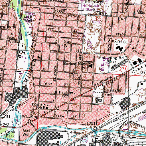 Topographic Map of Calvin Presbyterian Church, OH