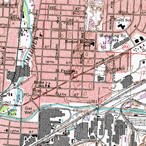 Topographic Map of Saint Pauls Catholic Church, OH