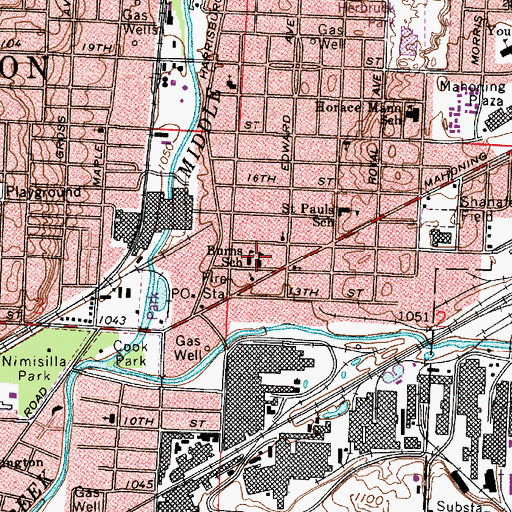 Topographic Map of Christ Lutheran Church (historical), OH